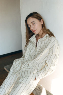 STRIPED PYJAMA SHIRT WITH POCKETS