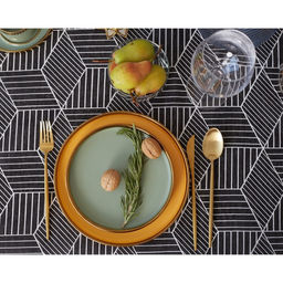 Скатерть Доляна 145х145см, Тренд цв.черный, 100%пэ, рогожка 200 гр/м  фото 5