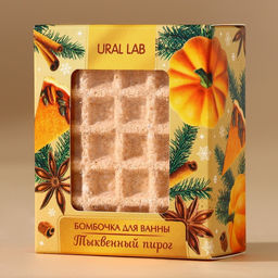 Бомбочка для ванны URAL LAB, 140 г, аромат тыквенного пирога  фото 4