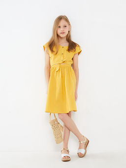 Bisiklet Yaka K?sa Kollu K?z ?ocuk Elbise - Waikiki фото 3