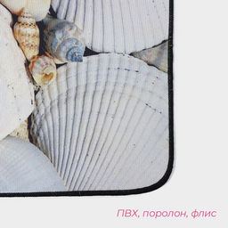 Коврики для ванной и туалета Доляна Ракушки, 2 шт: 40?45 см, 45?75 см  фото 3