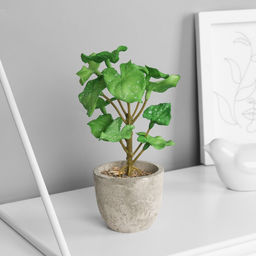 Искусственный цветок в горшке «Филодендрон селло элит» (мягкий лист), 14×6 см, МИКС