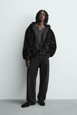 REVERSIBLE FAUX FUR BOMBER JACKET - Zara фото 18