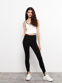 Kad?n Beli Lastikli D?z Tayt