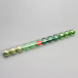 Ёлочные игрушки Агнет, шары новогодние, d=6 см, набор 12 шт., полосы, зелёный - Зимнее волшебство фото 2