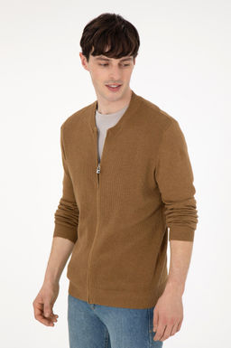 Мужской базовый трикотажный кардиган цвета хаки меланж Неожиданная скидка в корзине - U.s. polo assn фото 3