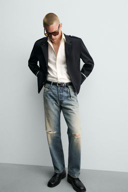 CHAQUETA CROPPED FIT CONTRASTES / Azul - Zara фото 7