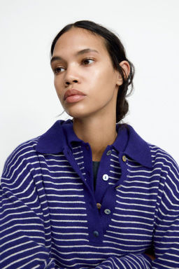 STRIPED KNIT POLO SHIRT - Zara фото 3