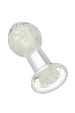 Анальная втулка Sexus Glass светящаяся в темноте, стекло, прозрачная, 6,5 см  фото 3