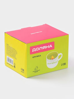 Кружка Доляна Утенок, 360 мл, керамика, белая, зелёная  фото 6