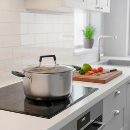 Кастрюля из нержавеющей стали "Ковентри" 4,4л, s0,6мм, дно s2,8мм, стеклянная жаропрочная крышка, обод крышки с перфорацией, ручки с силиконовыми вставками, цветная коробка, "TalleR" (Китай)