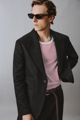 BLAZER TRAJE TWILL 100% LINO AARON LEVINE X ZARA / Negro  фото 5