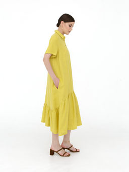 Платье женское КЛ-7521-ИЛ23 пыльно-желтый