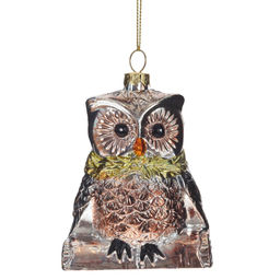 Украшение новогоднее "Сова", L7 W5 H10,5 см, 2в.