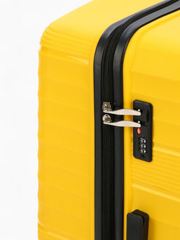 Чемодан на колёсах большой 111 л (L), на молнии, кодовый замок, 4 колеса, жёлтый