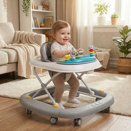 Ходунки "Веселые шажки" (цвет серый)