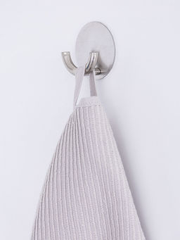 Крючок на липучке круглый, 5,3x2,5 серый нержавеющая сталь