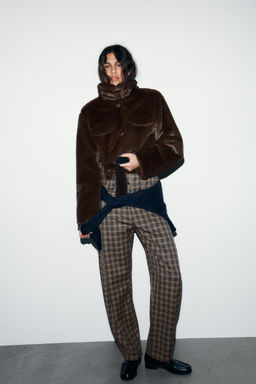 CHECKED BALLOON TROUSERS - Zara фото 6
