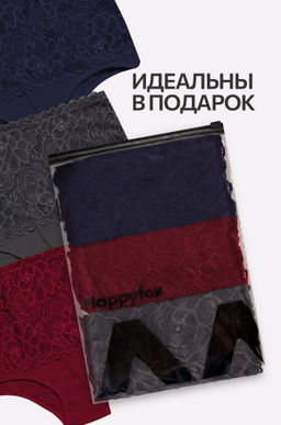 Женские кружевные трусы с высокой посадкой 3шт. Happyfox