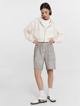 Шорты женские серые с эффектом "варка"