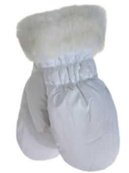 Зимние женские варежки с подкладом из искусственного меха, цвет белый