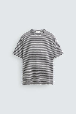 STRIPED COTTON-LINEN T-SHIRT - Zara фото 15
