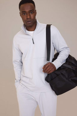 DeFactoFit Standart Fit Dik Yaka Fermuarl? Skuba Dalg?c Kumas Sporcu Sweatshirt  фото 2