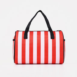 Сумка спортивная на молнии, 2 наружных кармана, длинный ремень, цвет красный/белый - Simaland фото 3