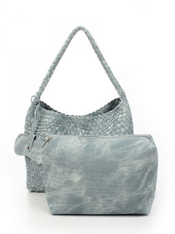 LACCOMA сумка СУ1053-0-винтаж синий эко кожа хлопок фото 4