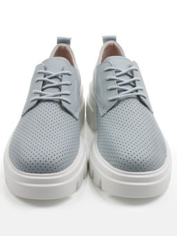 03-HY11-3D GRAY/LT. BLUE Полуботинки летние женские (натуральная кожа)