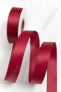 Лента атласная двусторонняя 2,5 см*25 ярд (SF-7276) бордовый №0145