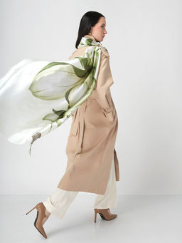 Большой, мягкий, тонкий и очень нежный двусторонний палантин с рисунком. - Tantino фото 2