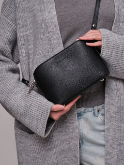 Сумка кожаная на плечо кросс-боди Deboro 30848 черный