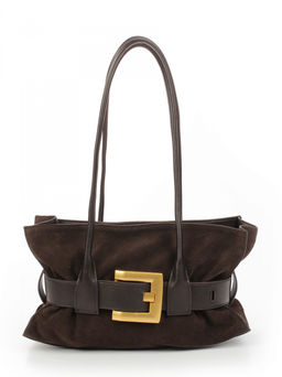 LACCOMA сумка АМ2409-Ф-шоколадный натуральная замша кожа