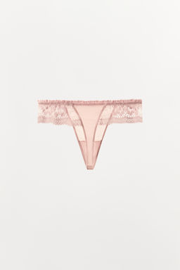 TANGA COMBINADO ENCAJE / Rosa pastel - Zara фото 6
