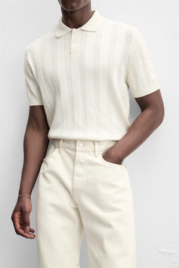 RIBBED KNIT POLO SHIRT - Zara фото 15
