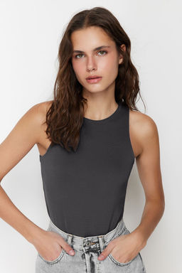 Antrasit Halter Yaka Vucuda Oturan Esnek Alttan C?tc?tl? Orme Body TWOSS20BD0044