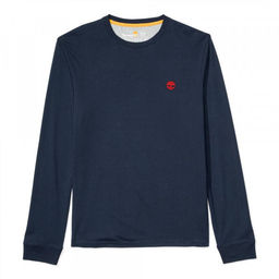 Мужская футболка с длинным рукавом Timberland Longsleeve Dun-River Crew Slim синяя  фото 2