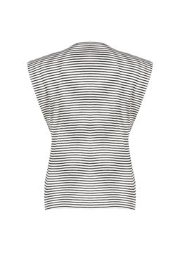 Cok Renkli %100 Pamuk Cizgili Vatka Gorunumlu Basic Bisiklet Yaka Orme T-Shirt TWOSS20TS0021