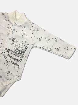 Костюм футер: чепчик, боди, штаны, арт.dA2-KS153-ITnk, белый звезды - Мамин малыш фото 2