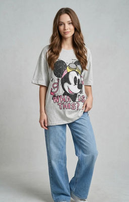 K13602 Футболка OVER SIZE (хлопок) МЕЛАНЖ