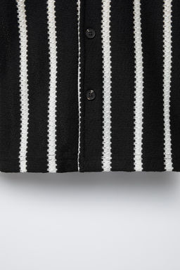 STRIPED TEXTURED CAMP COLLAR SHIRT - Zara фото 4