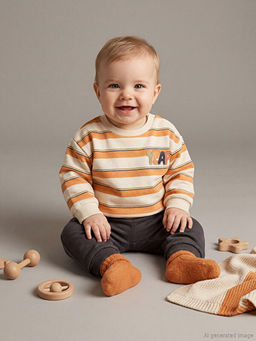 ?izgili Erkek Bebek Sweatshirt ve E?ofman Alt?