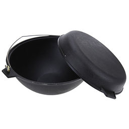 Котел чугунный 5л, д31см h14см, литой, алюминиевая крышка-сковорода, с дужкой (Россия) - Домашняя мода фото 2