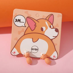 Серьги из полимерной глины Корги, цвет оранжевый - Queen fair фото 2