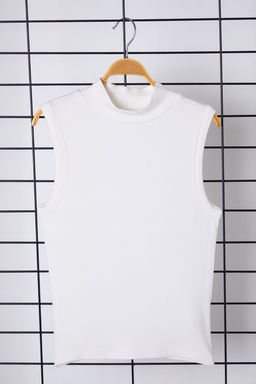 Trendyolmilla Siyah Yumusak Kumasl? Fitted/Vucuda Oturan Dik yaka Kolsuz Esnek Orme Bluz TWOSS25BZ00038  фото 6