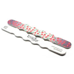 El Corazon Пилка DF523 "цветочная"волна для натуральных ногтей прямая 220/220 двухсторонняя