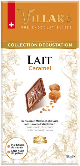 Шоколад Villars молочный с кусочками карамели 100 г, Швейцария