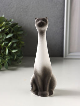 Фигурка керамика «Кот Египетский», 15.5 см, белый с чёрным
