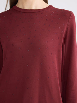 Bisiklet Yaka Ta?l? Kad?n Triko Kazak